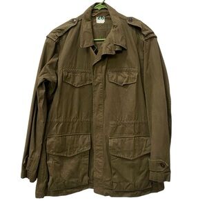 Vintage French Army M-64 Field Jacket Paulhan & Fils Size 26 M L Olive Green